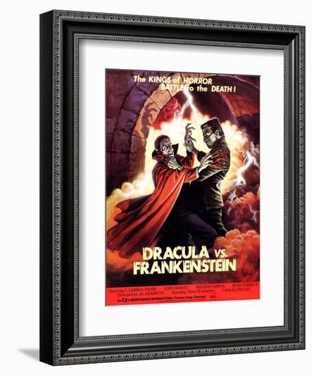 Dracula vs. Frankenstein, Zandor Vorkov, John Bloom, 1971-null-Framed Art Print