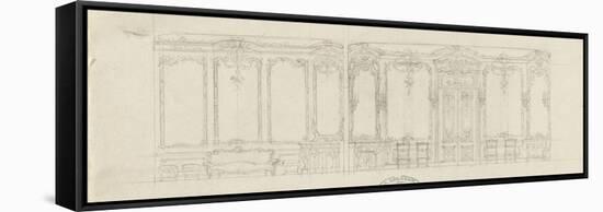 Draft 2 Panels of Rococo Trim with Corner Fireplace-Antoine Zoegger-Framed Stretched Canvas