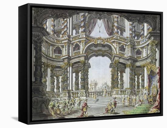 Draft for the Stage Design of Didone Abbandonata by Pietro Metastasio. Dresden 1742-Giuseppe Bibiena-Framed Stretched Canvas