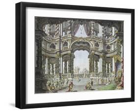 Draft for the Stage Design of Didone Abbandonata by Pietro Metastasio. Dresden 1742-Giuseppe Bibiena-Framed Giclee Print