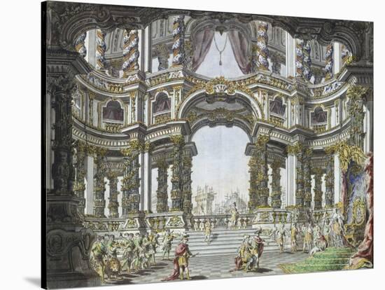 Draft for the Stage Design of Didone Abbandonata by Pietro Metastasio. Dresden 1742-Giuseppe Bibiena-Stretched Canvas