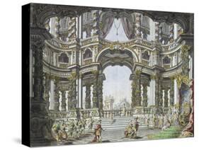 Draft for the Stage Design of Didone Abbandonata by Pietro Metastasio. Dresden 1742-Giuseppe Bibiena-Stretched Canvas