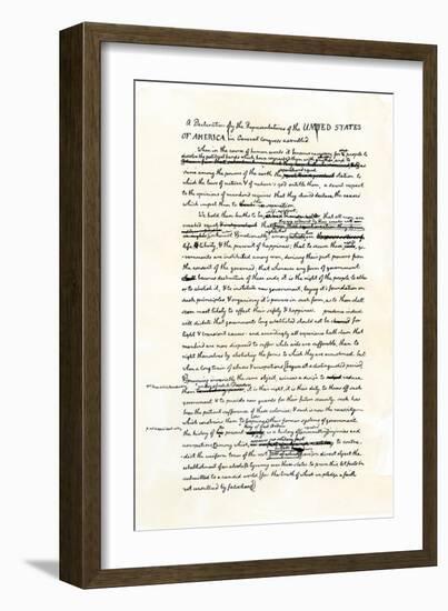 Draft of the Declaration of Independence in Jefferson's Handwriting, Page 1-null-Framed Giclee Print