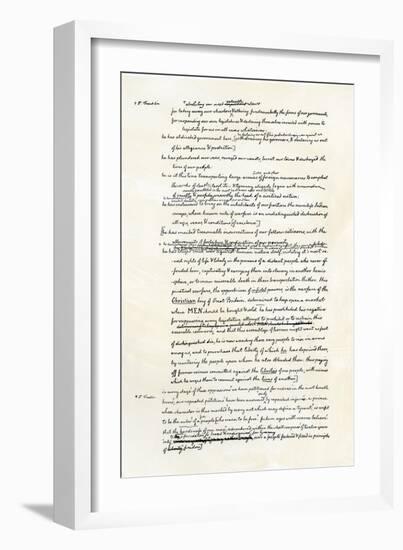 Draft of the Declaration of Independence in Jefferson's Handwriting, Page 3-null-Framed Giclee Print