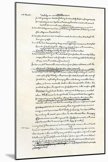 Draft of the Declaration of Independence in Jefferson's Handwriting, Page 3-null-Mounted Giclee Print