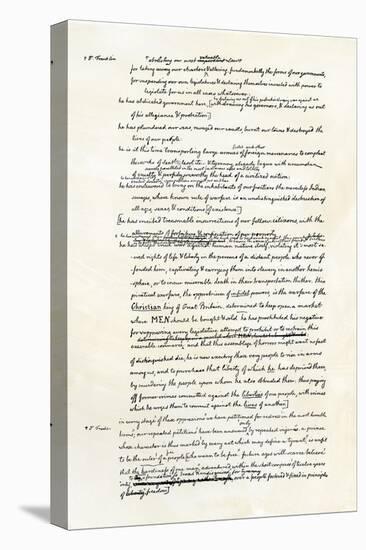 Draft of the Declaration of Independence in Jefferson's Handwriting, Page 3-null-Stretched Canvas