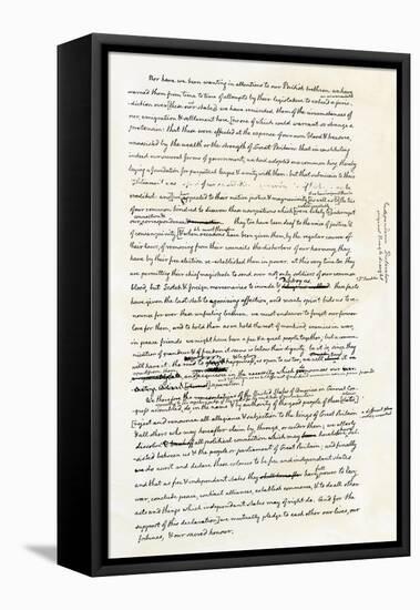 Draft of the Declaration of Independence in Jefferson's Handwriting, Page 4-null-Framed Stretched Canvas