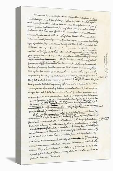 Draft of the Declaration of Independence in Jefferson's Handwriting, Page 4-null-Stretched Canvas