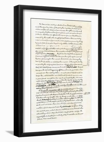 Draft of the Declaration of Independence in Jefferson's Handwriting, Page 4-null-Framed Giclee Print