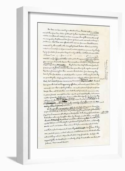 Draft of the Declaration of Independence in Jefferson's Handwriting, Page 4-null-Framed Giclee Print