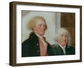 Drafting the Declaration of Independence, 28th June 1776, Detail of Thomas Jefferson (1743-1826)…-John Trumbull-Framed Giclee Print