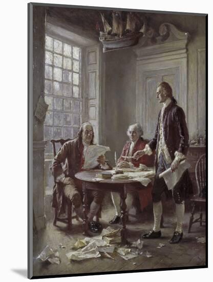 Drafting the Declaration of Independence-Jean Leon Gerome Ferris-Mounted Premium Giclee Print