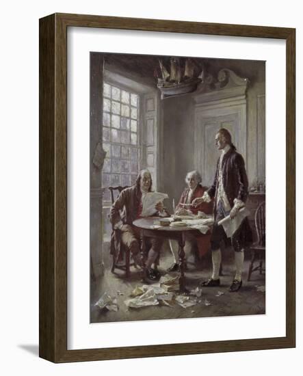 Drafting the Declaration of Independence-Jean Leon Gerome Ferris-Framed Giclee Print