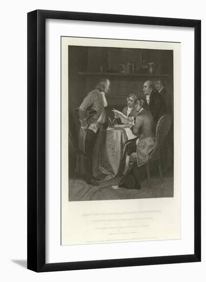 Drafting the Declaration of Independence-Alonzo Chappel-Framed Giclee Print