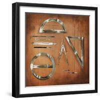 Drafting Tools-Sydney Edmunds-Framed Giclee Print