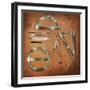 Drafting Tools-Sydney Edmunds-Framed Giclee Print