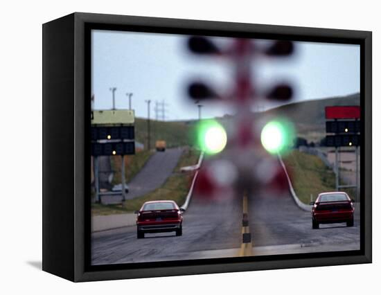 Drag Racing Starting Lights-null-Framed Stretched Canvas