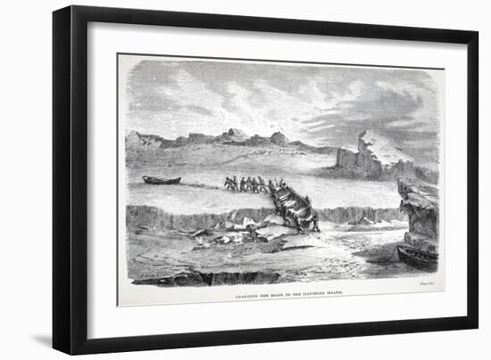 Dragging the Boats to the Illuidlek Island, Pub. London 1886-null-Framed Giclee Print