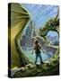 Dragon And Castle-FlyLand Designs-Stretched Canvas