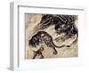 Dragon and Tiger-Kyosai Kawanabe-Framed Premium Giclee Print