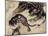 Dragon and Tiger-Kyosai Kawanabe-Mounted Premium Giclee Print