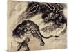 Dragon and Tiger-Kyosai Kawanabe-Stretched Canvas