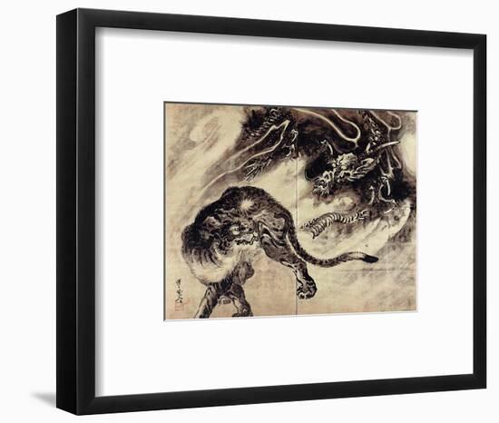 Dragon and Tiger-Kyosai Kawanabe-Framed Giclee Print