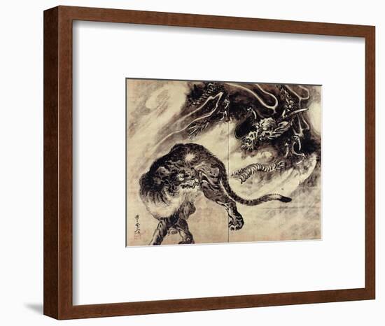 Dragon and Tiger-Kyosai Kawanabe-Framed Giclee Print