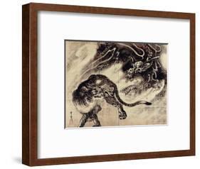 Dragon and Tiger-Kyosai Kawanabe-Framed Giclee Print