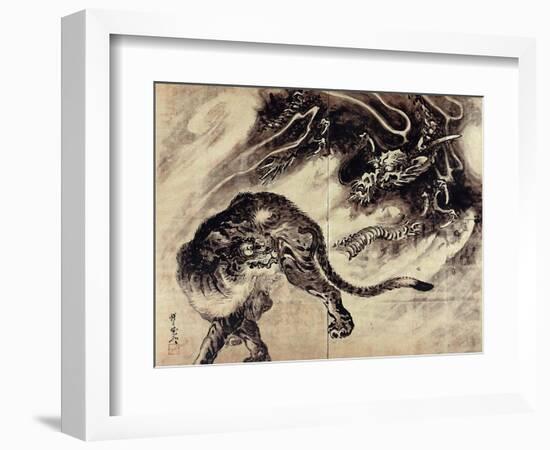 Dragon and Tiger-Kyosai Kawanabe-Framed Giclee Print