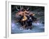 Dragon Boat Race at Miao People's Festival, China-Keren Su-Framed Photographic Print
