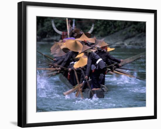 Dragon Boat Race at Miao People's Festival, China-Keren Su-Framed Photographic Print