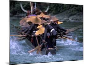 Dragon Boat Race at Miao People's Festival, China-Keren Su-Mounted Photographic Print