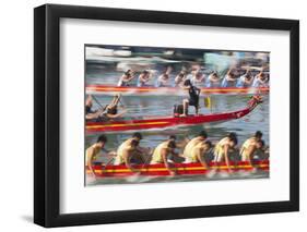 Dragon Boat Race, Shau Kei Wan, Hong Kong Island, Hong Kong-Ian Trower-Framed Photographic Print