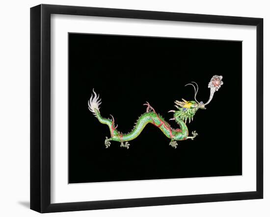 Dragon Chasing Flaming Pearl, Decorative Detail from the Base of a Chinese Export Silver Jardinier-null-Framed Giclee Print