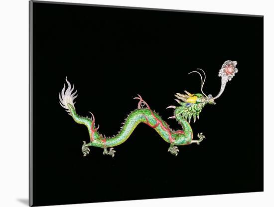 Dragon Chasing Flaming Pearl, Decorative Detail from the Base of a Chinese Export Silver Jardinier-null-Mounted Giclee Print