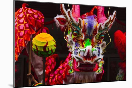 Dragon Dance Celebrating Chinese New Year in China Town, Manila, Philippines-Keren Su-Mounted Photographic Print