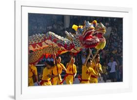 Dragon Dance Performance Celebrating Chinese New Year, City of Iloilo, Philippines-Keren Su-Framed Photographic Print