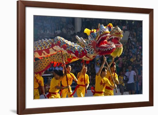 Dragon Dance Performance Celebrating Chinese New Year, City of Iloilo, Philippines-Keren Su-Framed Photographic Print