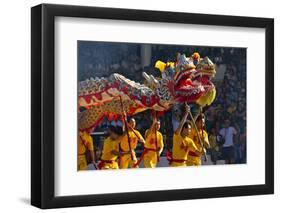 Dragon Dance Performance Celebrating Chinese New Year, City of Iloilo, Philippines-Keren Su-Framed Photographic Print