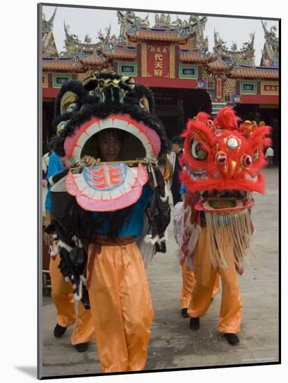 Dragon Dance Performers, Sunday Morning Festival Celebrations, Shengmu Temple, Luerhmen-Christian Kober-Mounted Photographic Print