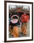 Dragon Dance Performers, Sunday Morning Festival Celebrations, Shengmu Temple, Luerhmen-Christian Kober-Framed Photographic Print