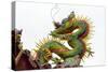 Dragon decoration on the roof in Lingxing Temple, Shibawang Gong Miao, Kaohsiung, Taiwan-Keren Su-Stretched Canvas