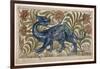 Dragon' Design for a Tile (W/C on Paper)-William De Morgan-Framed Giclee Print