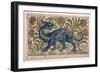 Dragon' Design for a Tile (W/C on Paper)-William De Morgan-Framed Giclee Print