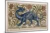 Dragon' Design for a Tile (W/C on Paper)-William De Morgan-Mounted Giclee Print