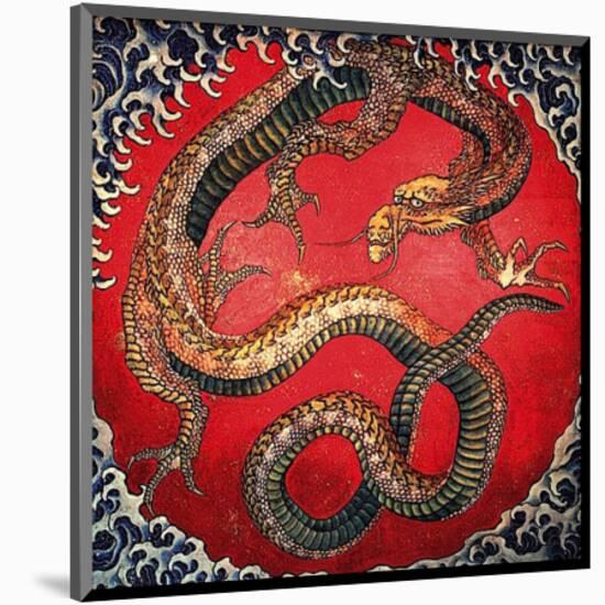 Dragon (detail)-Katsushika Hokusai-Mounted Art Print