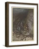 Dragon Fafner-Arthur Rackham-Framed Art Print