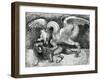 Dragon Fighting a Lion-Andrea Zoan-Framed Giclee Print