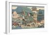 Dragon God Rewarding Hidesato with Three Gifts, April 1858-Utagawa Kuniyoshi-Framed Giclee Print